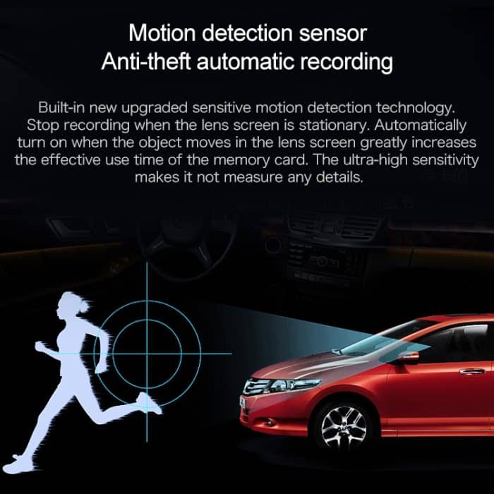 Mini-Auto-DVR-Kamera-Recorder, 2,0-Zoll-LCD-Bildschirm, HD 1080P, 170-Grad-Weitwinkelansicht, unterstützt Bewegungserkennung/Infrarot-Nachtsicht/TF-Karte/Mikrofon, 2.0 inch – Bild 14