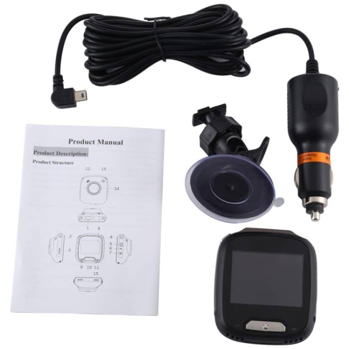 Mini-Auto-DVR-Kamera-Recorder, 2,0-Zoll-LCD-Bildschirm, HD 1080P, 170-Grad-Weitwinkelansicht, unterstützt Bewegungserkennung/Infrarot-Nachtsicht/TF-Karte/Mikrofon, 2.0 inch – Bild 7