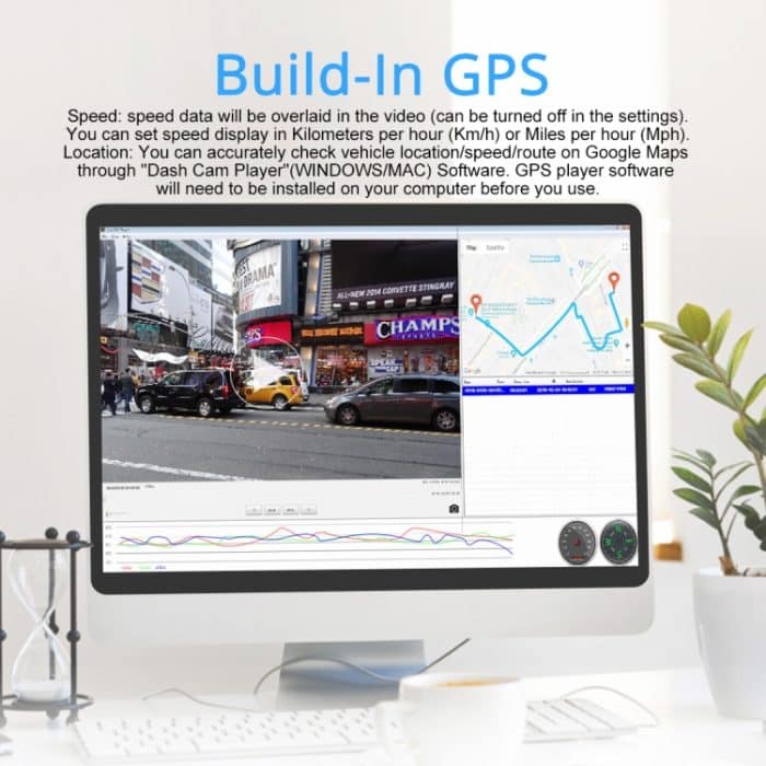 GS63H Auto-DVR-Kamera, 2,4-Zoll-LCD-Bildschirm, HD 2880 x 2160P, 150-Grad-Weitwinkelansicht, unterstützt Bewegungserkennung/TF-Karte/G-Sensor/GPS/WiFi/HDMI, GS63H – Bild 12