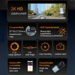 U06 2K Ultra HD Nachtsicht WiFi Autofahrrekorder unterstützt mobile App – Bild 3