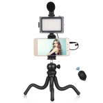PULUZ 4-in-1-Vlogging-Live-Mini-Octopus-Halterungsset + Studioleuchte + Mikrofon + Telefonklemmen-Sets, 4 in 1 Tripod – Bild 2