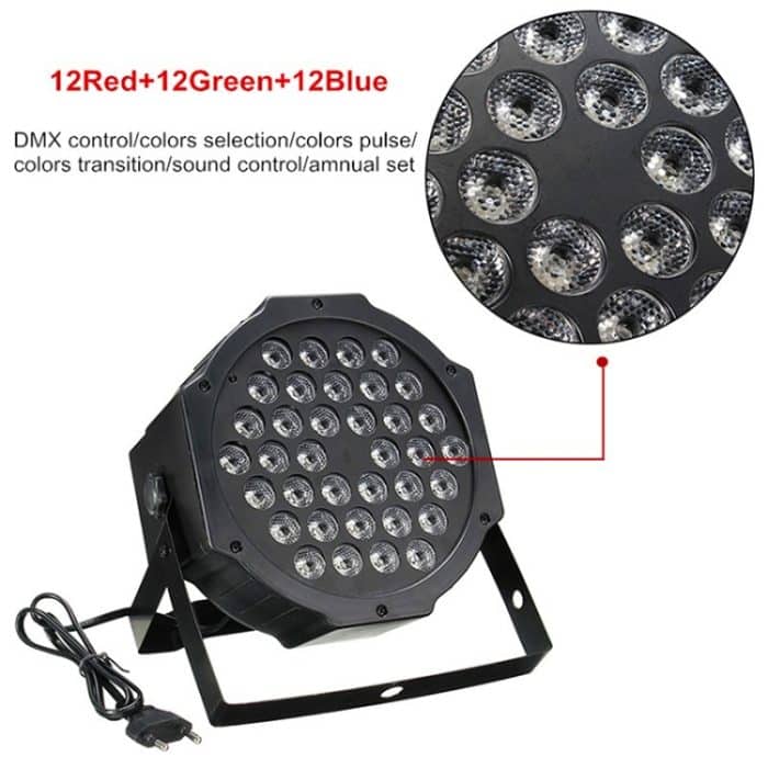 36W 36 LEDs DMX512 RGB LED PAR Licht mit Fernbedienung, Blitz + Sound Control + Selbstfahrend, AC 100-240V – Bild 7