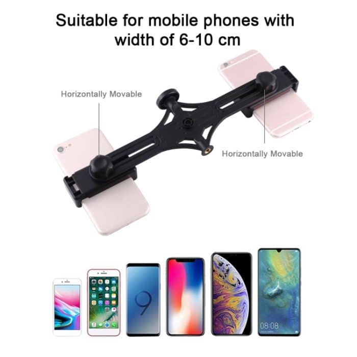 PULUZ Live Broadcast Dual Phone Brackets Horizontaler Halter für iPhone, Galaxy, Huawei, Xiaomi, Sony und andere Smartphones, Dual Phone Bracket – Bild 3