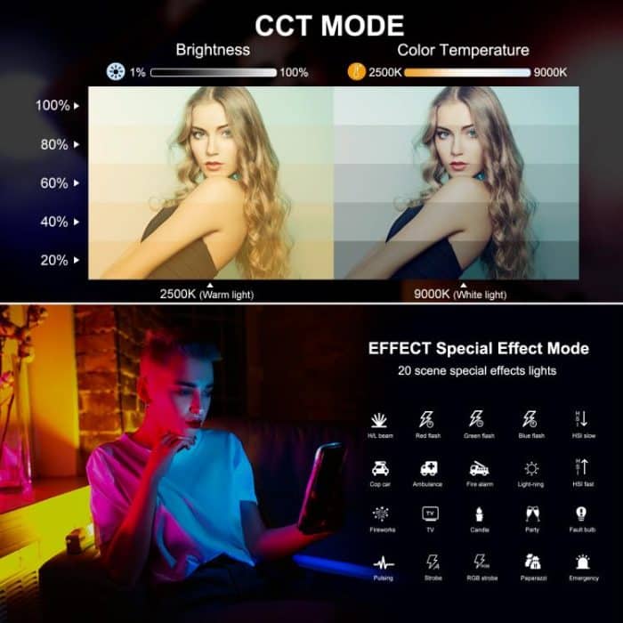 PULUZ 17 cm Foto-Handheld-Vollfarb-RGB-Stablicht, magnetisches LED-Fülllicht – Bild 4