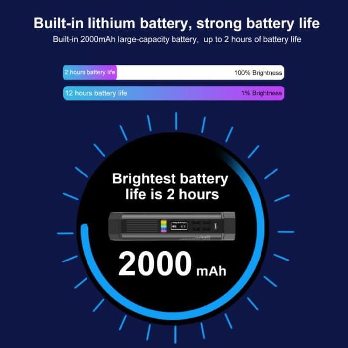 PULUZ 17 cm Foto-Handheld-Vollfarb-RGB-Stablicht, magnetisches LED-Fülllicht – Bild 6