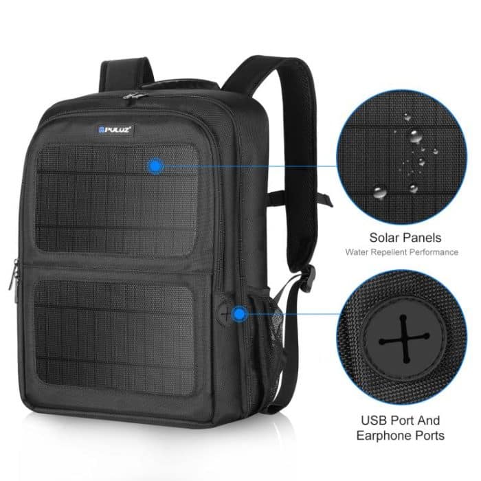 PULUZ Solar Power Outdoor Tragbare Kamera Dual Shoulders Rucksack Laptoptasche, Solar Shoulders Backpack – Bild 6