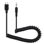 PULUZ 3,5 mm TRRS-Stecker auf Typ-C/USB-C-Stecker, Live-Mikrofon-Audio-Adapter, Federspiralkabel für Samsung, Huawei und Smartphones, Kabeldehnung bis zu 100 cm, 3.5mm Male to Type-C