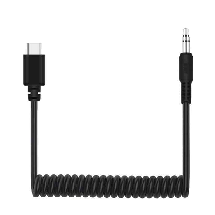 PULUZ 3,5 mm TRRS-Stecker auf Typ-C/USB-C-Stecker, Live-Mikrofon-Audio-Adapter, Federspiralkabel für Samsung, Huawei und Smartphones, Kabeldehnung bis zu 100 cm, 3.5mm Male to Type-C – Bild 2
