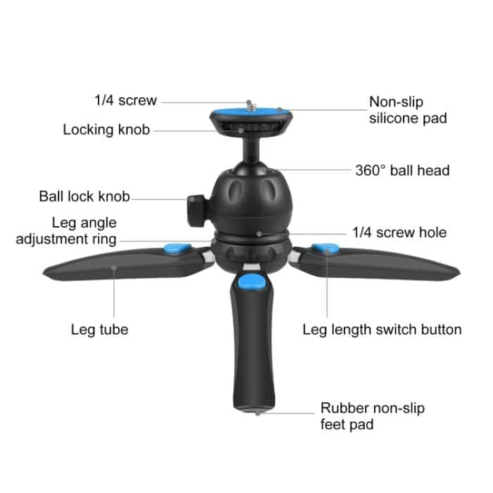 PULUZ Mini VLOG Live Stabilisator Stativ mit Telefonklemme für Smartphones, Mini VLOG Live Stabilizer (Black), Mini VLOG Live Stabilizer(Blue), Mini VLOG Live Stabilizer(Red) – Bild 5