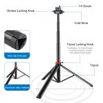 PULUZ 2m 8-section Aluminum Alloy Broadcast Fill Light Bracket Telescopic Tripod – Bild 4