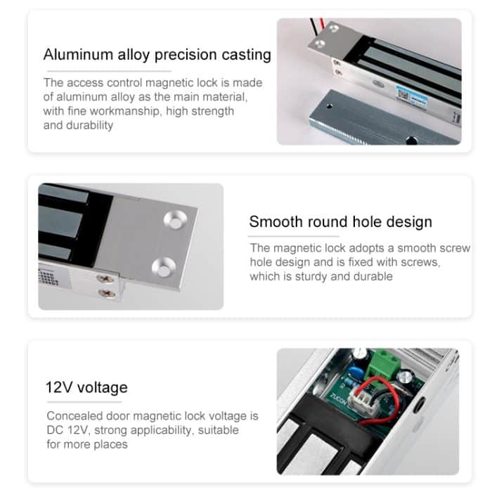 YH-280M Einzeltür-Magnetverriegelung mit Einsteckmontage (600 lbs) – Bild 5