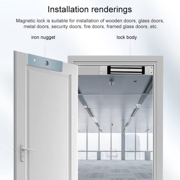 YH-280M Einzeltür-Magnetverriegelung mit Einsteckmontage (600 lbs) – Bild 7