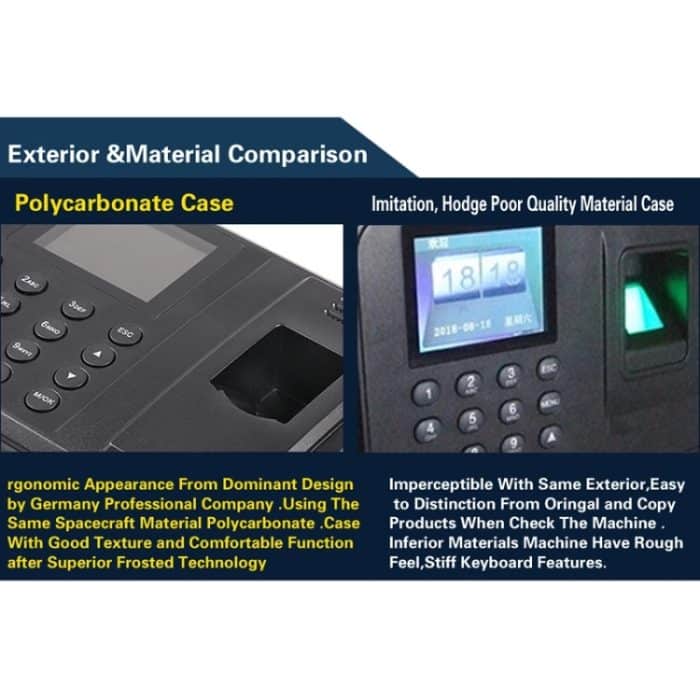 U160 3,0-Zoll-Farbbildschirm ZK Software Fingerabdruck Zeiterfassung mit TCP / IP, USB-Kommunikation Bürozeiterfassung – Bild 9