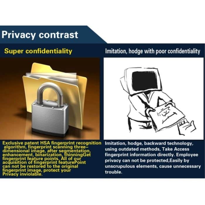 U160 3,0-Zoll-Farbbildschirm ZK Software Fingerabdruck Zeiterfassung mit TCP / IP, USB-Kommunikation Bürozeiterfassung – Bild 10