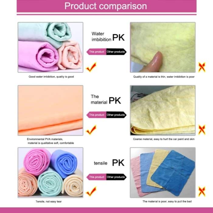 KANEED Synthetic Chamois Trockentuch Super Absorbent PVA Shammy Cloth zum schnellen Trocknen von Autos, Größe: 43 x 32 x 0,2 cm (gelb) – Bild 2