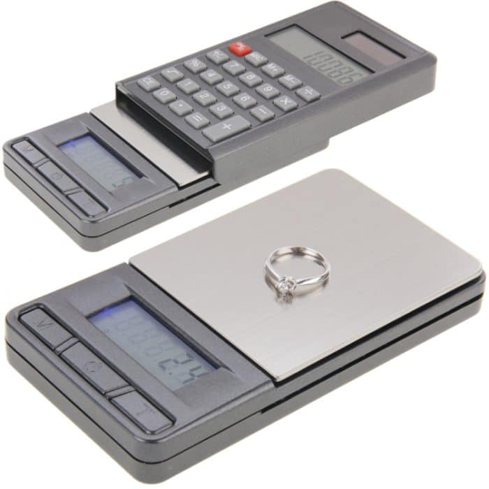 S-CA-2561.jpg 2 in 1-elektronischen Taschen 1000g x 0.1g Schmucksache-Digital-Skala-Balance + Rechner mit Digits LCD Display – Bild 1