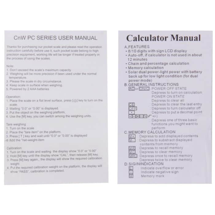 2 in 1-elektronischen Taschen 1000g x 0.1g Schmucksache-Digital-Skala-Balance + Rechner mit Digits LCD Display – Bild 7