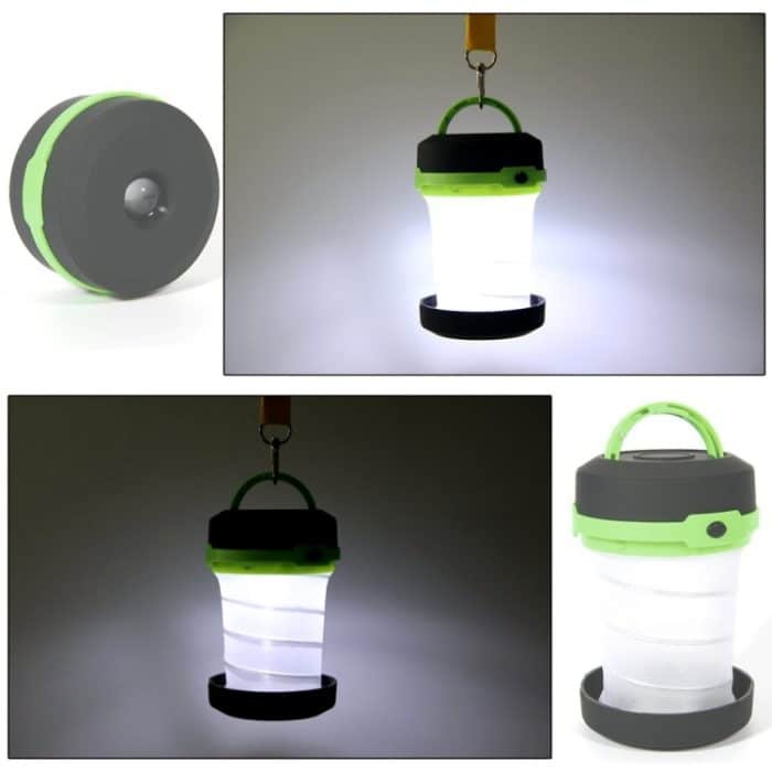 Tragbare Camping-Taschenlampe im Freien, Versenkbare LED 3-Mode Laternenlicht Zeltlampe (schwarz) – Bild 8