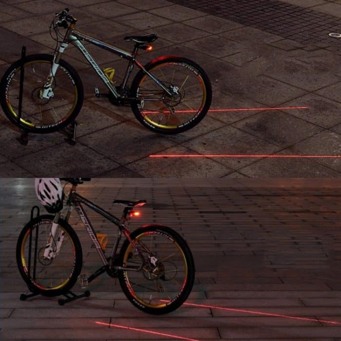 Fahrrad LED Licht Laser Nacht Mountainbike Rücklicht Rücklicht MTB Sicherheit Warnung Fahrrad Rücklicht Lampe Bycycle Licht, Red, Blue – Bild 9