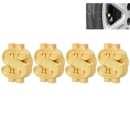 Universelle 8-mm-Autoreifen-Ventilkappen aus Kunststoff im Dollar-Stil, 4er-Pack, Dollar Style