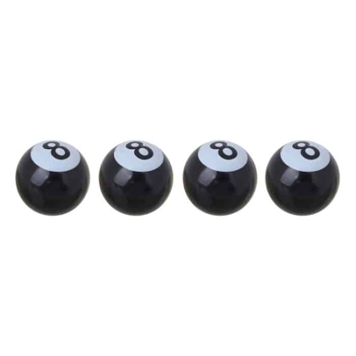 Universal 8 mm American Billiards No.8 Ball Style Kunststoff-Ventilkappen für Autoreifen, 4 Stück, No.8 Ball – Bild 4