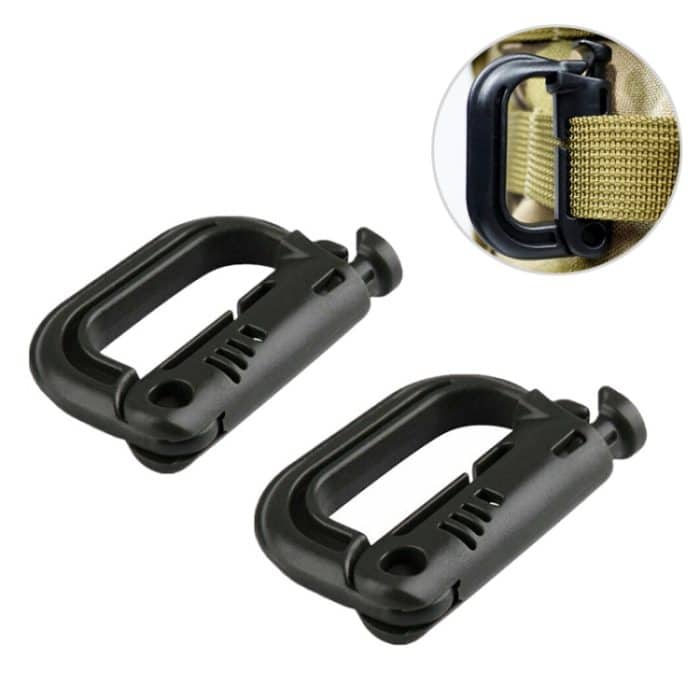 S-CL-0136B.jpg Tragbarer Karabiner aus Kunststoff, 4 Stück in einer Verpackung, der Preis gilt für 4 Stück (Hellgrau), 4PCS Plastic Carabiner – Bild 1