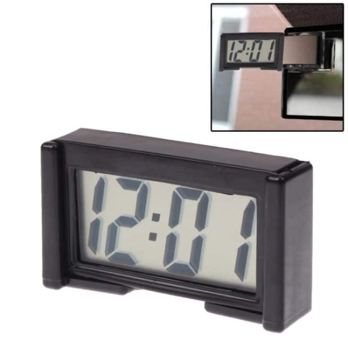 S-CMS-0017.jpg LCD Digital Elektronische Auto Uhr Auto Innenzubehör Datum Kalender Zeit Anzeige (Schwarz) – Bild 1