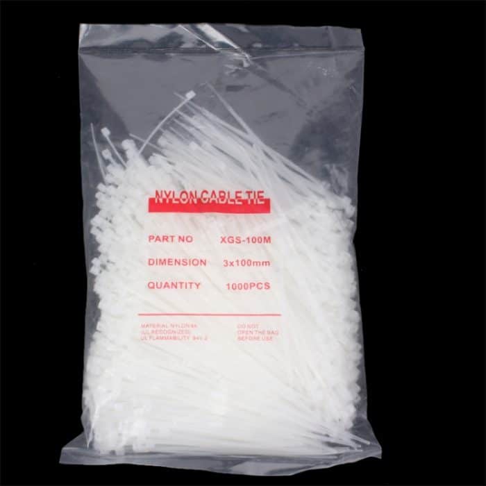 10 cm selbstsichernde Nylon-Kabel-Kabelbinder (1000 Stück in einer Packung, der Preis gilt für 1000 Stück) (Weiß) – Bild 3