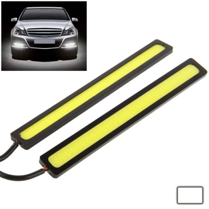 2 x 6 W DIY weißes LED-Tagfahrlicht/Tagfahrlicht, Länge: 17 cm, Length: 17cm(Silver), Length: 17cm(Black) – Bild 2