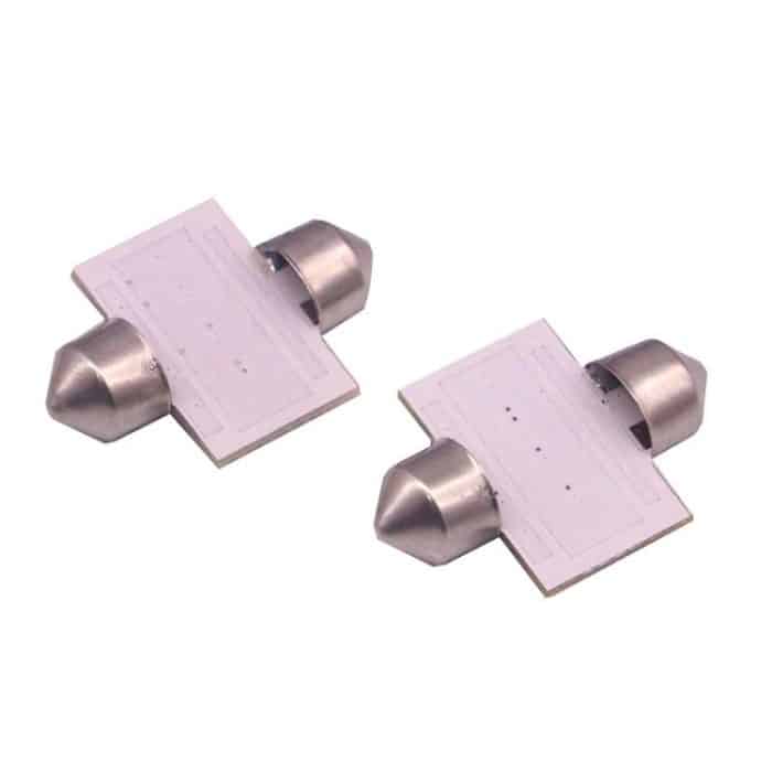 2 Stück 31 mm 1,5 W 80 lm weißes Licht 1 COB LED-Kennzeichen-Leselampen Auto-Glühbirne, 31mm – Bild 3