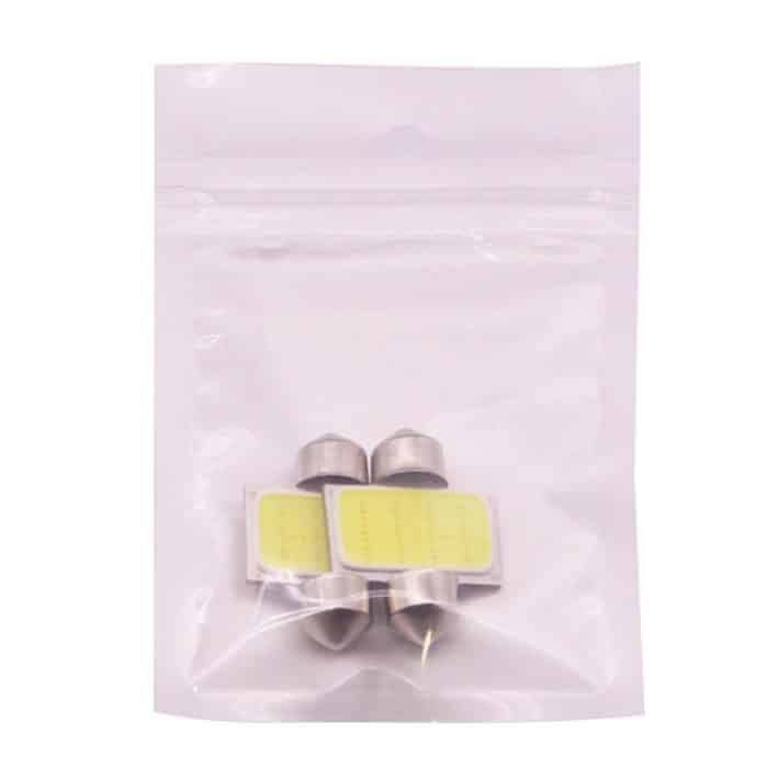 2 Stück 31 mm 1,5 W 80 lm weißes Licht 1 COB LED-Kennzeichen-Leselampen Auto-Glühbirne, 31mm – Bild 5