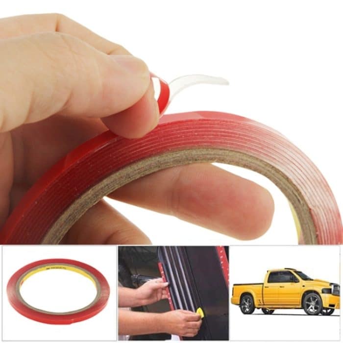 10 PCS Universal Car Transparent Doppelseitiges Klebeband, Breite: 6 mm (rot) – Bild 1