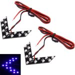 14 LED 3528 SMD Pfeillicht für Auto-Seitenspiegel-Blinker (Paare), Universal Blue, Universal Yellow, Universal Red, 2 PCS, Universal Pink Light – Bild 2