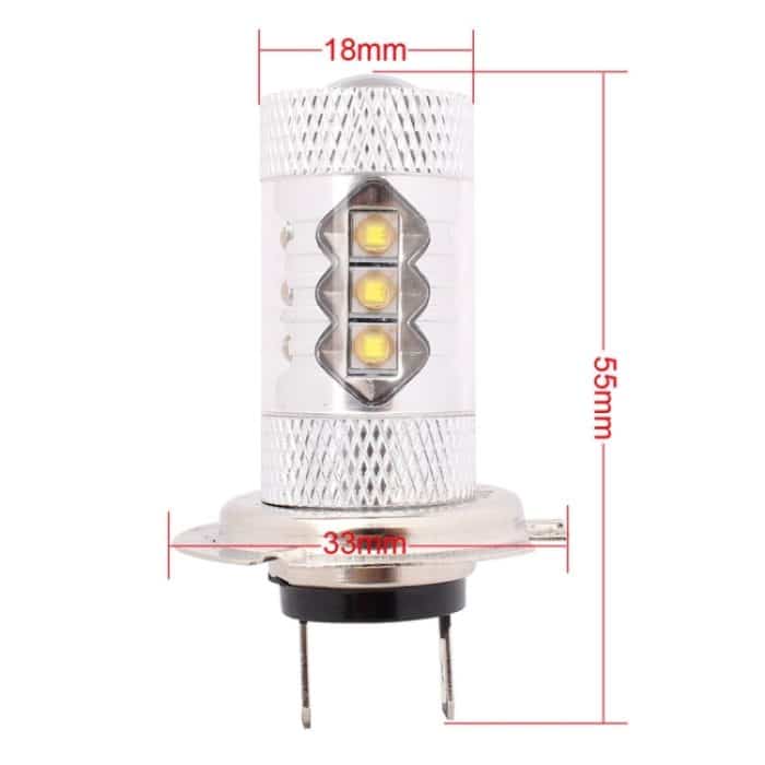 H7 80W 800LM 6500K Weißlicht 16-3535-LEDs Auto-Nebelscheinwerfer, Konstantstrom, DC12-24V (Weißlicht) – Bild 6