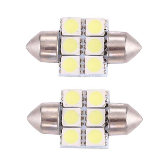 2 PCS 31mm Super White 6 LED Autolampe Leselampe – Bild 3
