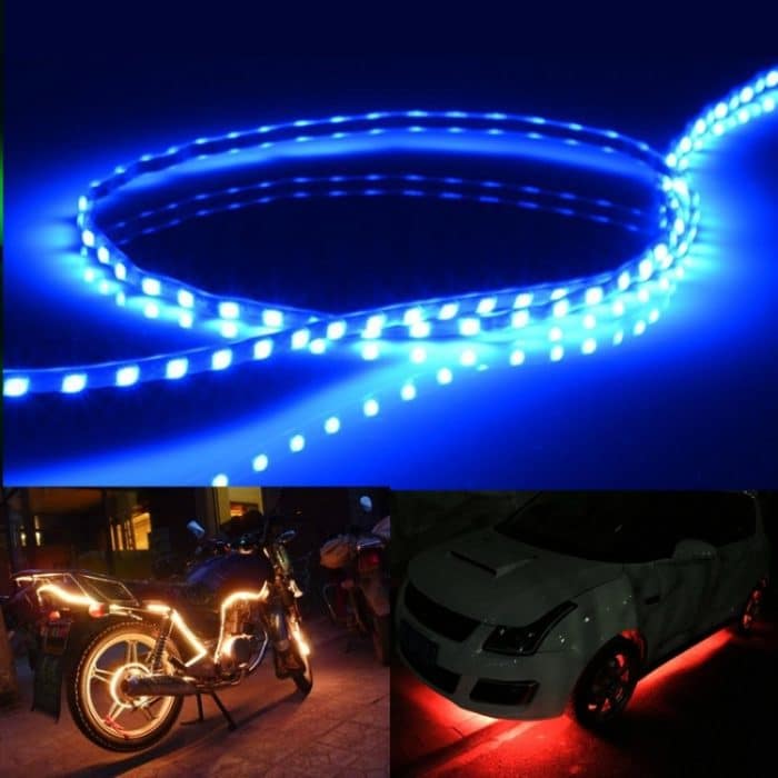 5 Stück, normalerweise eingeschaltet, 45 LEDs, 3528 SMD, wasserdicht, flexibel, Auto-Lichtleiste für Autodekoration, DC 12 V, Länge: 45 cm, 45cm+Dark Blue, 45cm+Green, 45cm+Ice blue, 45cm+Pink, 45cm+Red, 45cm+White, 45cm+Yellow – Bild 8