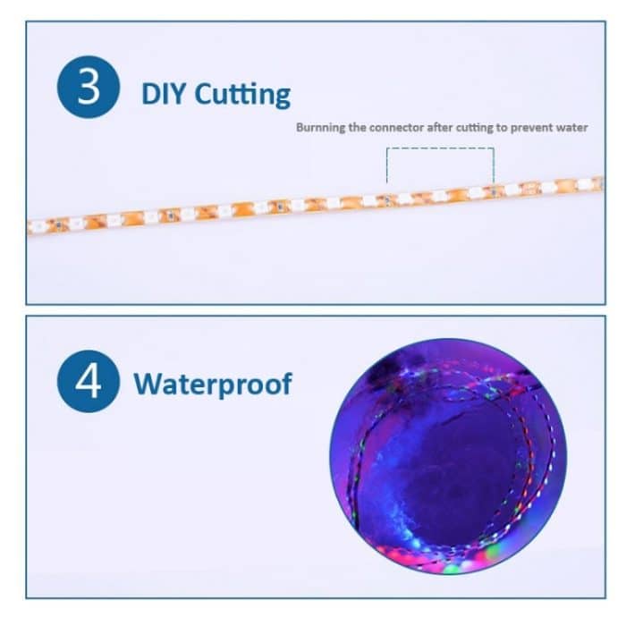5 Stück Flow Style 45 LED 3528 SMD wasserdichte, flexible Auto-Lichtleiste für Autodekoration, DC 12 V, Länge: 45 cm, 45cm Dark Blue, 45cm Green, 45cm Ice Blue, 45cm Pink, 45cm Red, 45cm White, 45cm Yellow – Bild 6