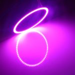 80 mm 5 W 180 lm Angel Eyes Kreise Autoscheinwerfer COB-LED-Leuchten für Fahrzeuge, DC 12–24 V, 80mm Pink Light, 80mm Green Light, 80mm Red Light