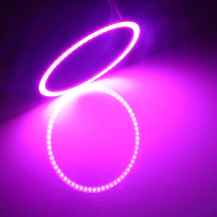 80 mm 5 W 180 lm Angel Eyes Kreise Autoscheinwerfer COB-LED-Leuchten für Fahrzeuge, DC 12–24 V, 80mm Pink Light, 80mm Green Light, 80mm Red Light – Bild 1