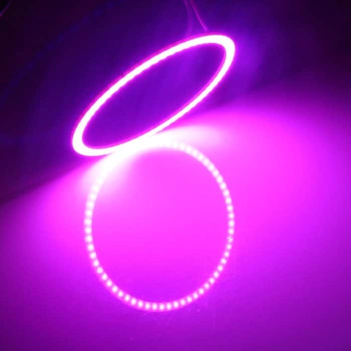 80 mm 5 W 180 lm Angel Eyes Kreise Autoscheinwerfer COB-LED-Leuchten für Fahrzeuge, DC 12–24 V, 80mm Pink Light, 80mm Green Light, 80mm Red Light – Bild 7