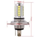 2 PCS H4 16.5W 990LM 6500K Weißlicht 5630 SMD 33 LED Glühlampe für Fahrzeugbremse / Lenkung, DC12V – Bild 4