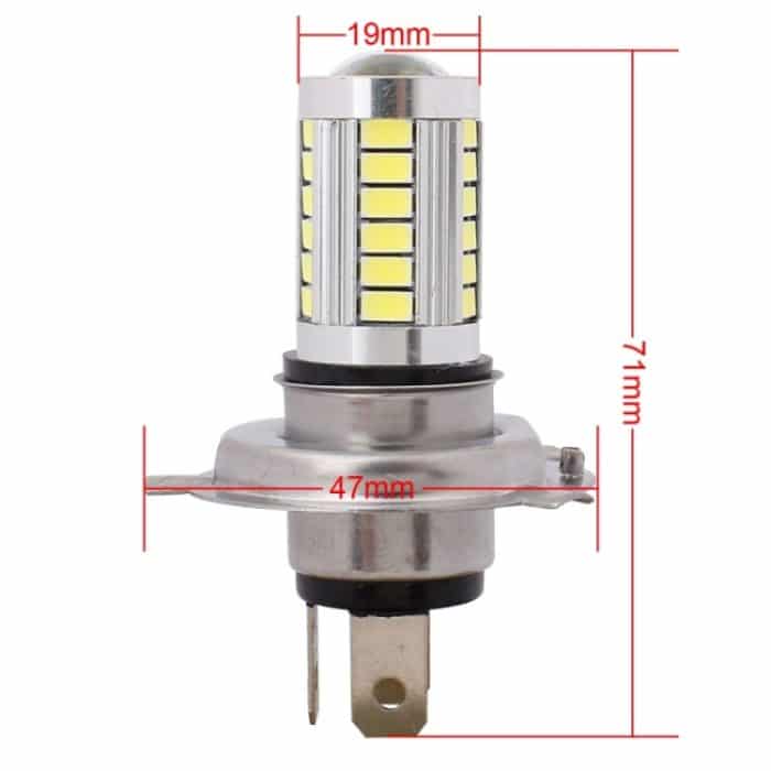 2 PCS H4 16.5W 990LM 6500K Weißlicht 5630 SMD 33 LED Glühlampe für Fahrzeugbremse / Lenkung, DC12V – Bild 4