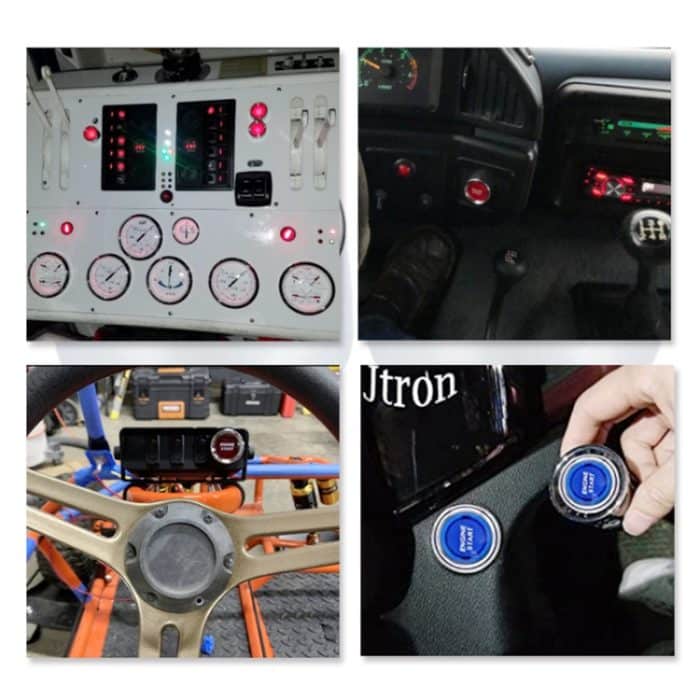 Blaulicht-Push-Start-Zündschalter für den Rennsport, DC 12V, DC 12V(Red) – Bild 7