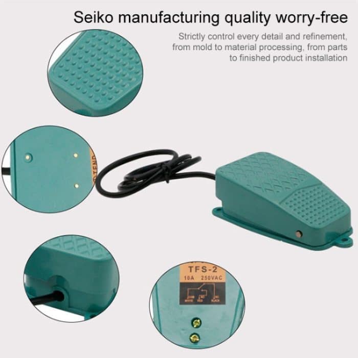TFS-2 AC 250V 10A Rutschfester Metallgehäuse-Fußschalter, Kabellänge: 90 cm – Bild 5
