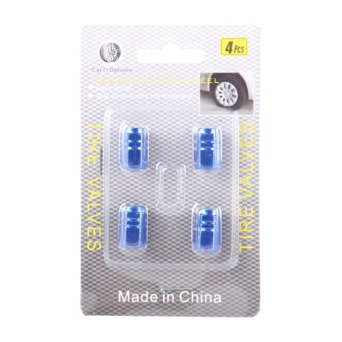 Blau eloxierte Aluminium-Reifenventil-Schaftkappen 4 Stk. (Blau) – Bild 4