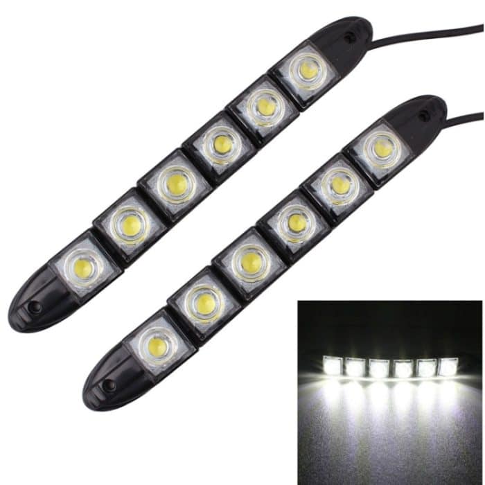 S-CMS-1748.jpg MZ 3W 2 PCS 160LM 6 LED SMD 5050 Flexible Snake LED Auto Tagfahrlicht, DC 12V – Bild 1