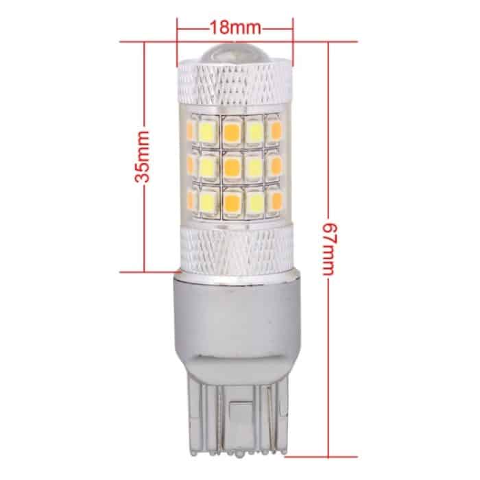 T20 / 7443 8W 420LM Weiß + Gelb Licht 42 LED 2835 SMD Lenkglühlampe für Auto-Bremslicht, DC 12V – Bild 6