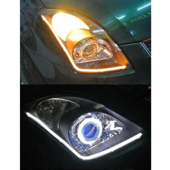 2 PCS 4.5W 270LM 6500K 597-577nm Weiß + Gelb LED-Röhren-Tagfahrlicht Tagfahrlicht DRL-Lenkleuchte, DC12V, Lampenlänge: 45 cm – Bild 8