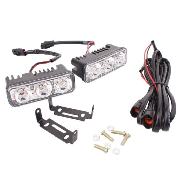 2 Stück MZ 9 W 540 lm 6500 K 3-LED-Weißlicht, kabelgebunden, Tagfahrlicht, Nebelscheinwerfer, DC 12–24 V, Lichtdraht: 15 cm, MZ 9W – Bild 7