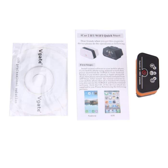 Vgate iCar II Super Mini ELM327 OBDII Bluetooth V3.0 Autoscanner-Tool, unterstützt Android OS, unterstützt alle OBDII-Protokolle, Bluetooth V3.0 Black, Bluetooth V3.0 Oragne, Bluetooth V3.0  White, Bluetooth V3.0 Orange + Black, Bluetooth V3.0 Blue... – Bild 4